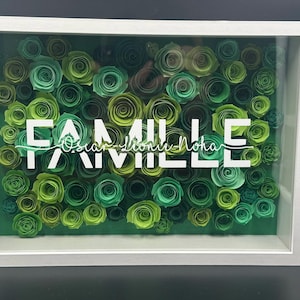 Quadro di famiglia personalizzato – Nomi dei bambini in fiori di carta – Decorazione murale per la famiglia – Regalo fatto a mano