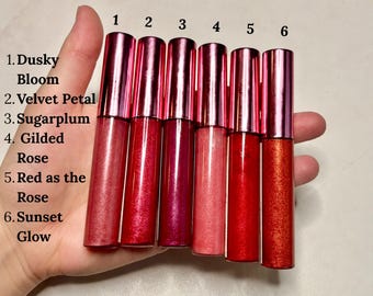 All Natural Lip Gloss | Glossy Lip Oil | Non Sticky Lip Gloss | Handmade Lip Oil | Sheer Shimmer Lip Gloss | Moisturizing Lip Gloss