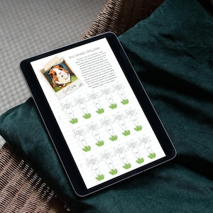 May include: A digital printable chart with a cartoon guinea pig and the text "My Seasonal Challenges". The chart has 25 squares, each with a carrot and a patch of grass.