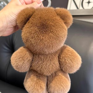 Rex Kaninchenfell Braunbär Auto Schlüsselanhänger Anhänger ins niedliche Plüsch Puppe Schultasche Anhänger Geschenk