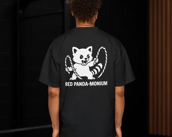 Camiseta de entrenamiento Gymloki de panda rojo: ropa deportiva divertida con temática animal