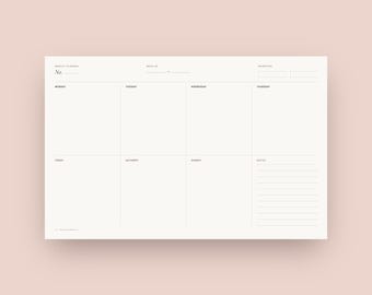 Minimalist Weekly Planner Tabloid 11x17 PDF | Large Printable Weekly Agenda | Oversized Desk Organizer | Aesthetic Digital Planner