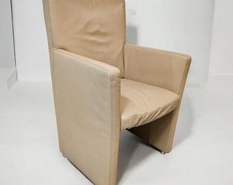 Designer Lounge Leder Sessel Armchair Willy Schillig beige Armchair Armlehnensessel