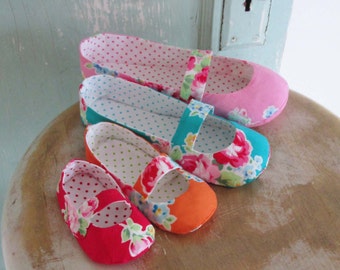 SALE Shoe Sewing Pattern.  Mary Jane Flats Pattern Set. Newborn to women's size 11. PDF Shoe Sewing Pattern.