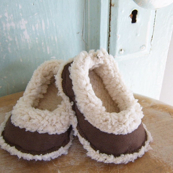 Baby Shoe Pattern - Lambs Wool and Suede Baby Loafers Size newborn to 2T