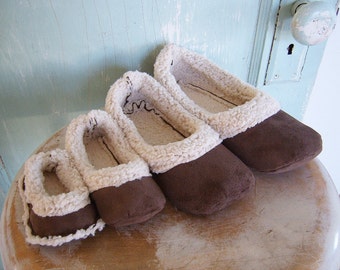 SALE Shoe Sewing Pattern. PDF Sewing Pattern.  Lambs Wool Loafers newborn to Women's size 11.  Slippers.