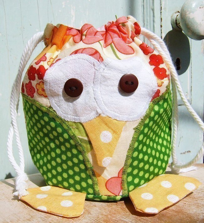 SALE Bag pattern PDF Oliver Owl Drawstring Bag Etsy