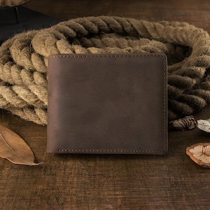 Carteira de couro masculina vintage - design simples e elegante