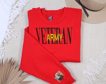 Embroidered Veterans Sweatshirt, Eagle, Flag, Veteran, Navy Sweatshirt, Armed Forces Sweatshirt, Navy Veteran Sweatshirt
