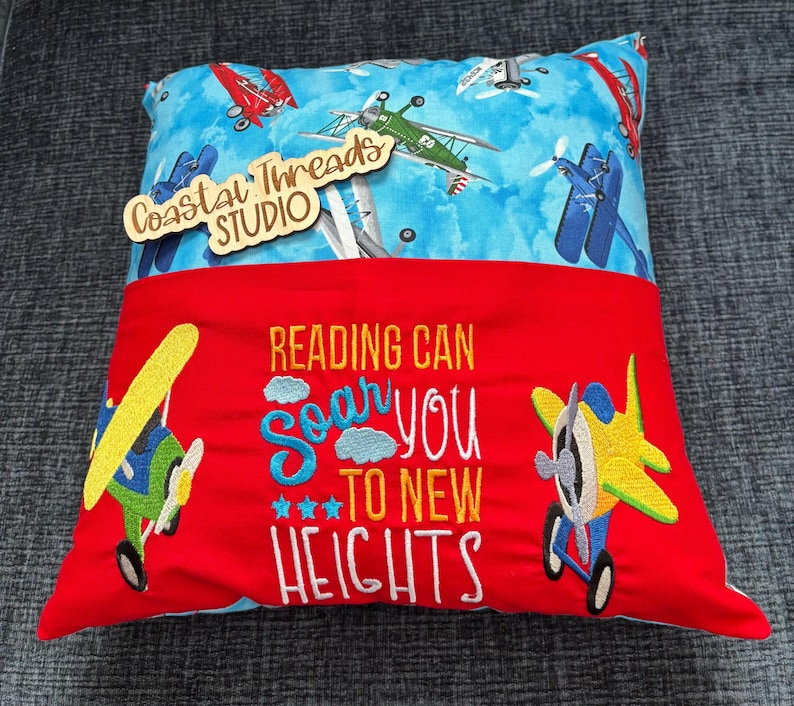 Pocket Reading Pillow With Bookmark Etsy