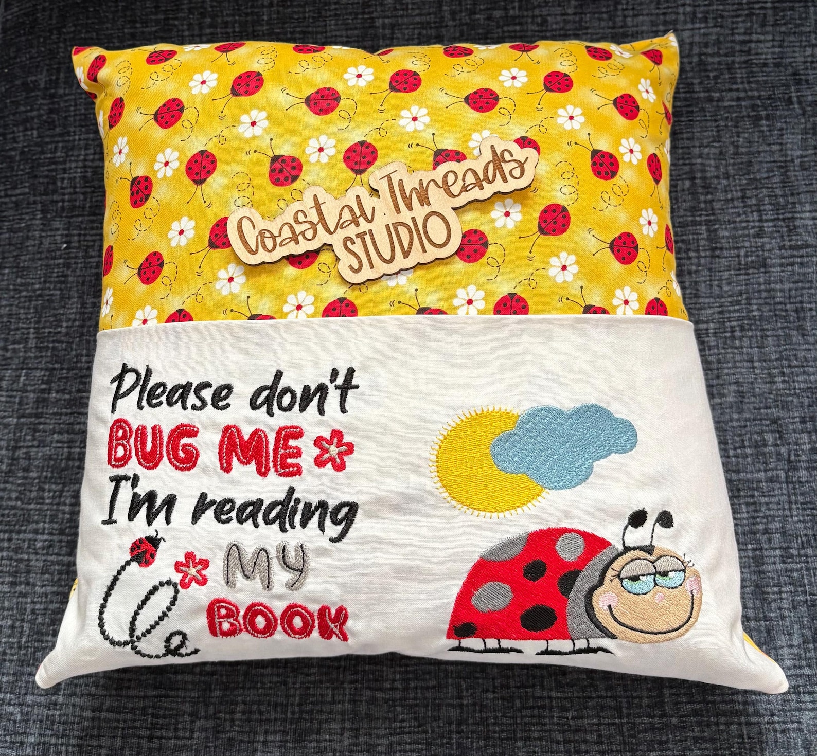 Pocket Reading Pillow With Bookmark Etsy
