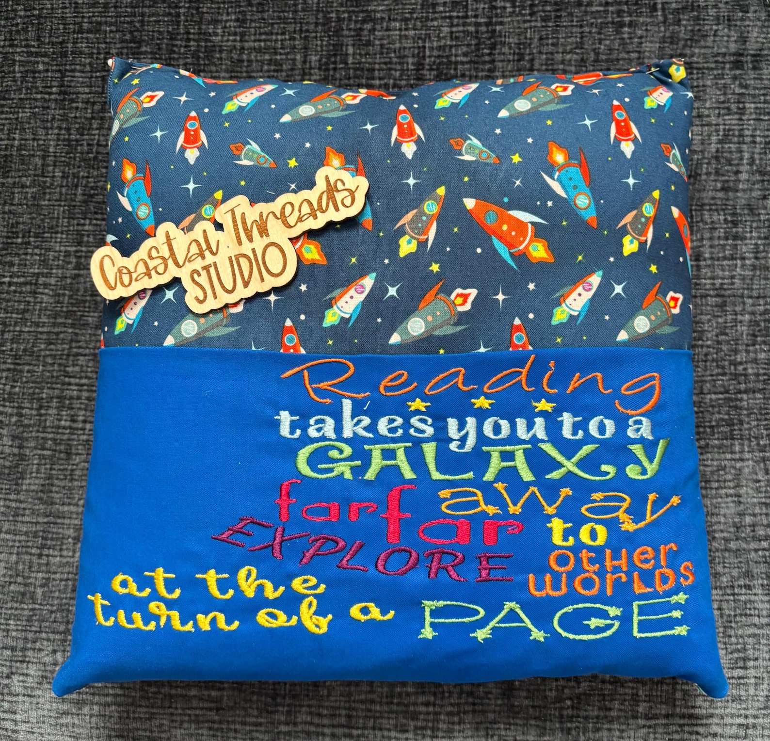 Pocket Reading Pillow With Bookmark Etsy