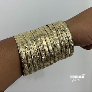 18-24k GULD Guldfyllt armbandsset, stapelbara armband