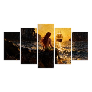 Flying Dutchman Canvas Print Five Piece Split Wall Art Masterpiece Multi Panel Artwork