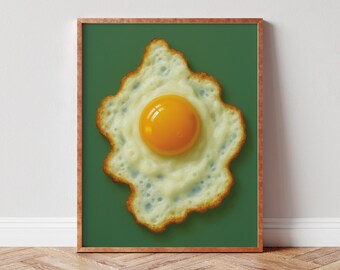 Fried Egg Pop Art Print: Minimalist Kitchen Decor (Digital Download)