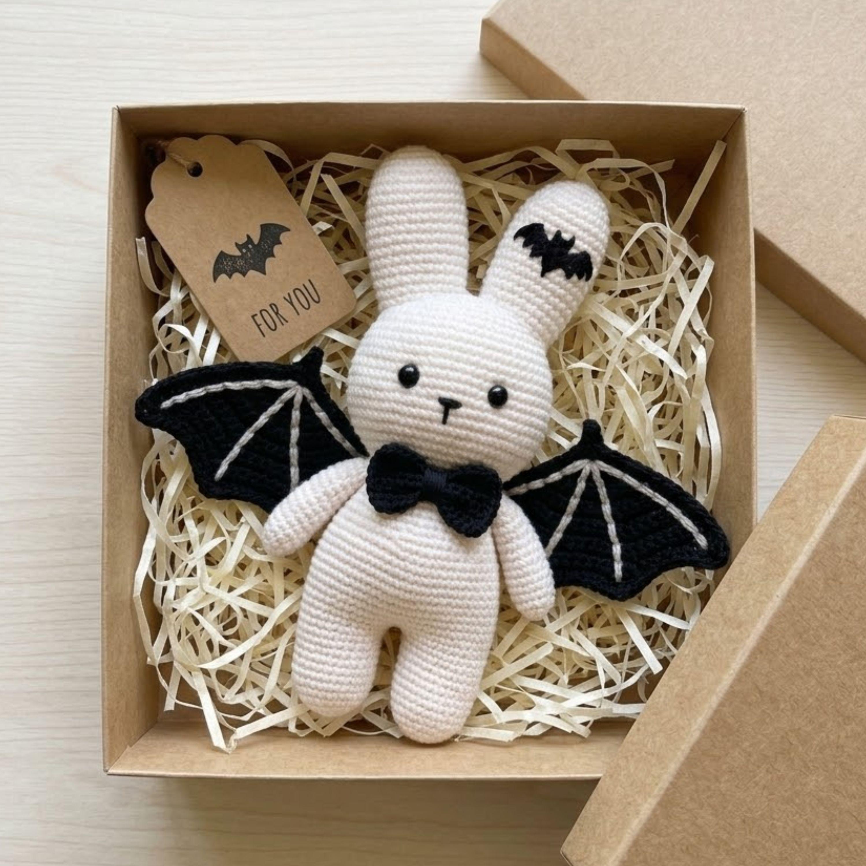 Crochet Bat Bunny Amigurumi Doll Handmade Plush Toy Cute Gothic Rabbit ...