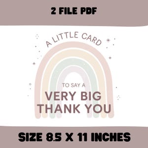 Combo 2-Datei Eine kleine Dankeschön-Karte Digitale Wertschätzung Geschenk für Lehrer Freundin Ihn Her Sofortiger Download Niedliche Regenbogen Karte