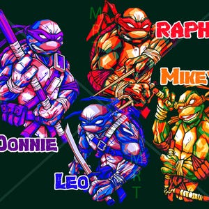 TMNT Leo, Donnie, Mikey, Raph Graphic - Use for Tumbler Wraps and other Sublimation Projects