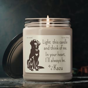 Dog Memorial Candle, Personalized Dog Bereavement Gift, Pet Loss Candle Gift, In Loving Memory Candle, Dog Sympathy Gift, Pet Tribute Gift
