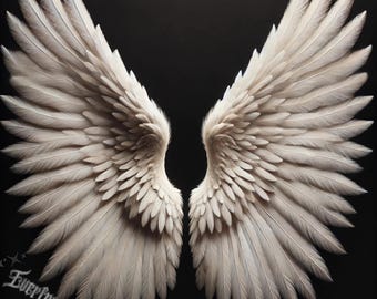 Lámina artística de alas de ángel: Decoración de pared abstracta y colorida (descarga digital)