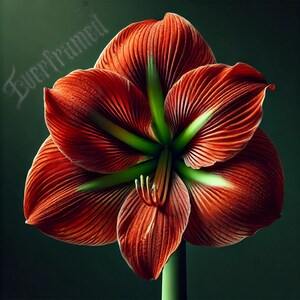 Digital Print Wall Art Red Amaryllis Art Living Room Decor Bathroom Decor Colorful Wall Art Abstract Art Digital Art Flower Art