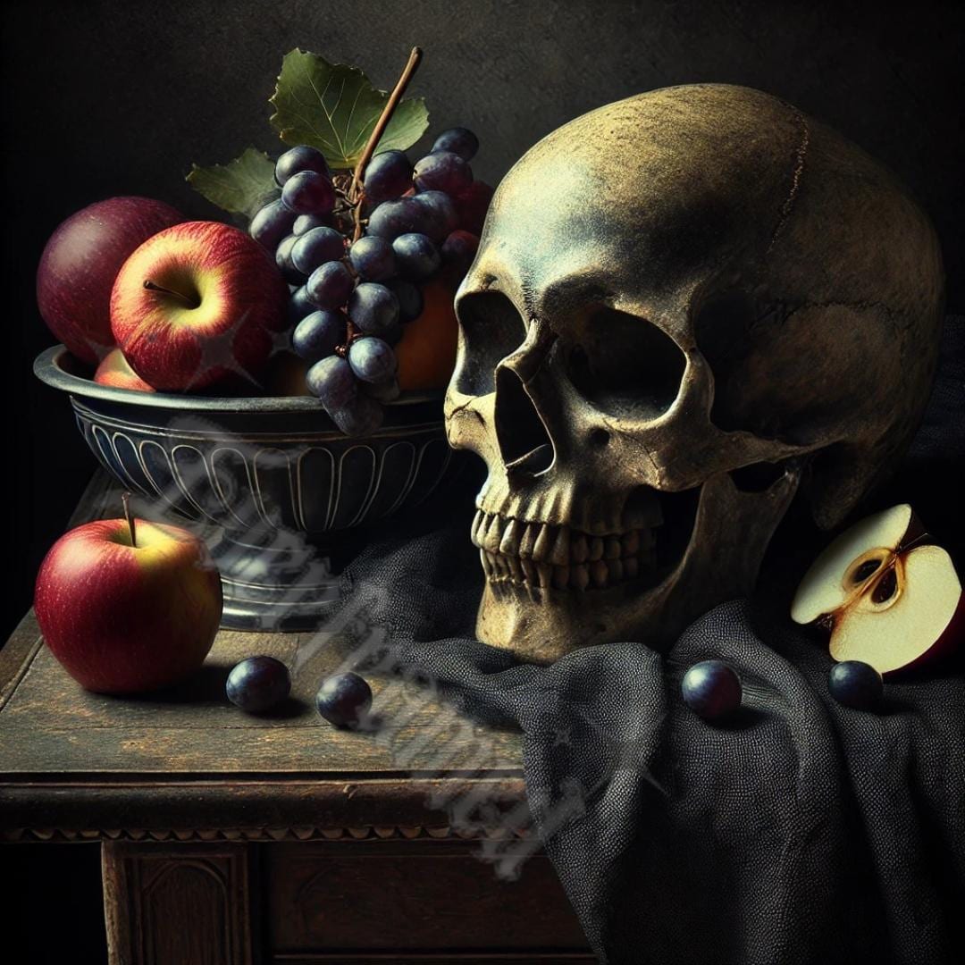 Dark Academia Skull Still Life Art Print (digital Download) - Etsy