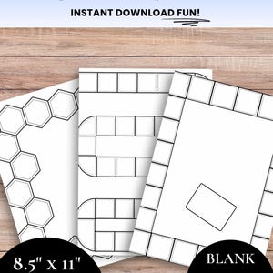 Printbaar bordspel | Bundel met blanco bordspelsjablonen | Printbaar spelbord en kaarten om zelf te maken | Maak je eigen spel | Verjaardagsfeest