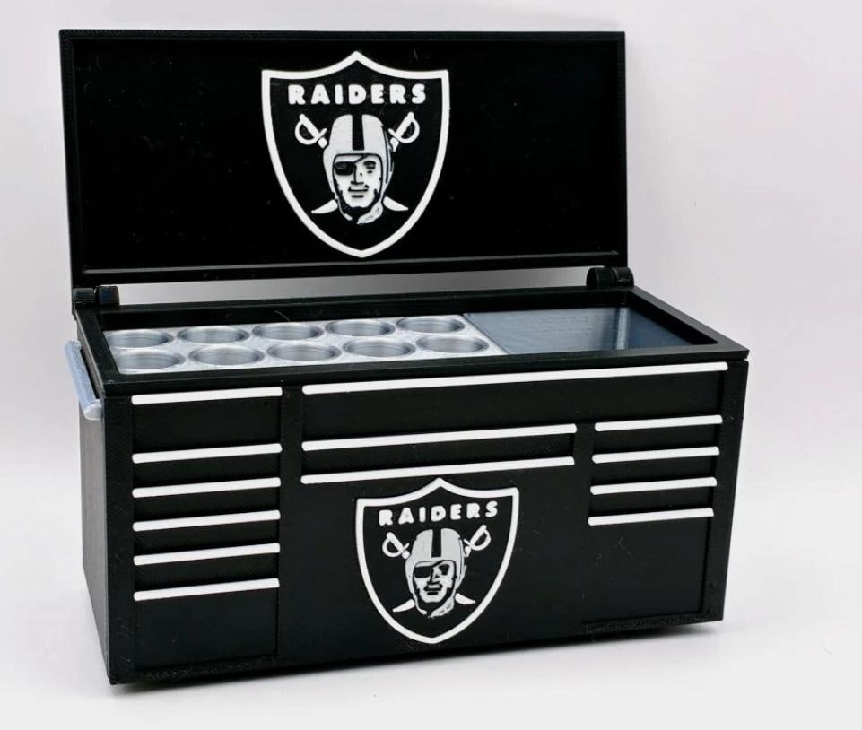 NFL Raiders Inspired Toolbox Business Card and Pen Holder – Mini