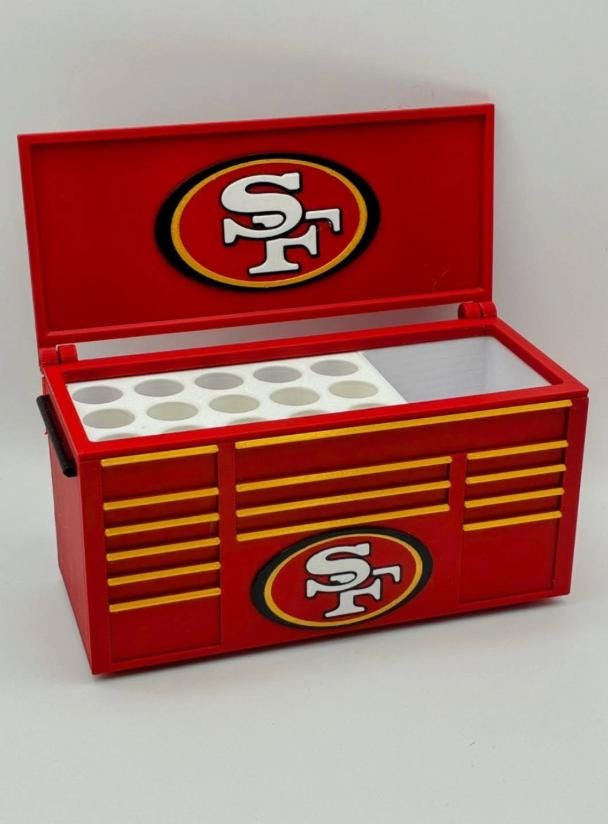 NFL San Francisco 49ers Inspired Toolbox Business Card and Pen