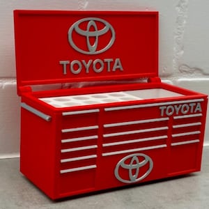 Toyota-inspirerad verktygslåda visitkorts- och pennhållare – Mini verktygslåda skrivbordsorganisatör