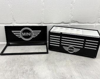 Mini Inspired Toolbox Business Card and Pen Holder – Mini Tool Chest Desk Organizer