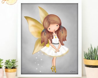 Angel art print,angel artwork girl room,angel canvas wall art,angel illustration custom art,angel print girl,angel room decor,Custom art