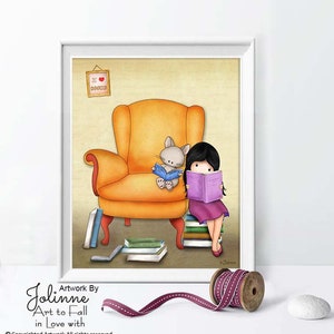 Classroom posters,Kids room wall art,Book Lover Wall Art Poster,Children books posters,Nursery decor,Book nook room picture image 1