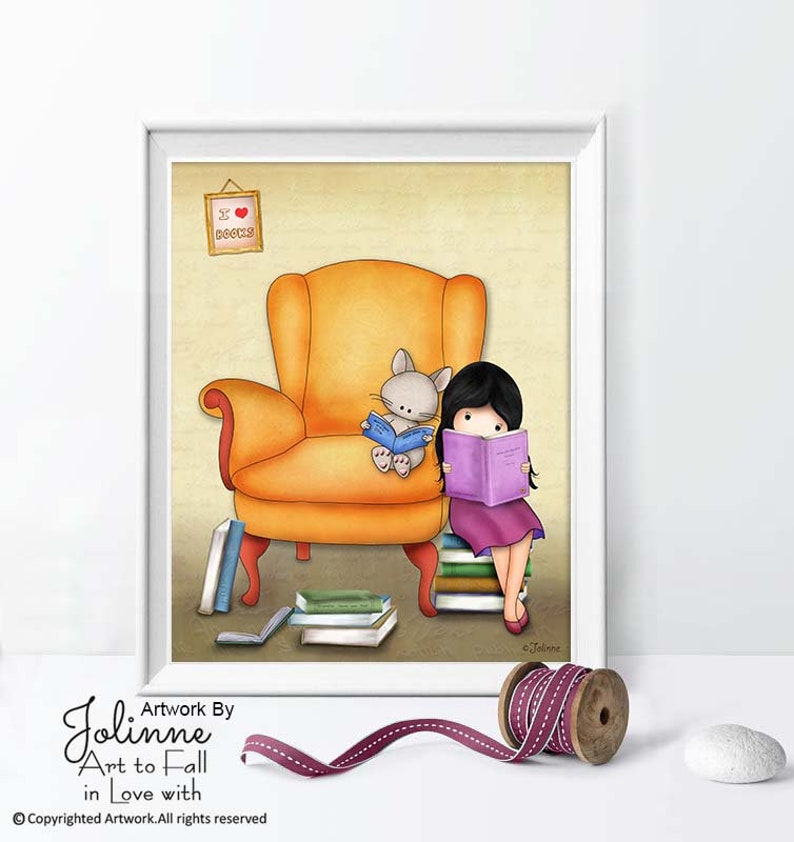 Classroom posters,Kids room wall art,Book Lover Wall Art Poster,Children books posters,Nursery decor,Book nook room picture image 1