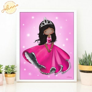 Personalized childrens room decor,Princess wall art,Baby nursery art,Pink princess room,Toddler room princess wall art,Baby girl room poster image 4