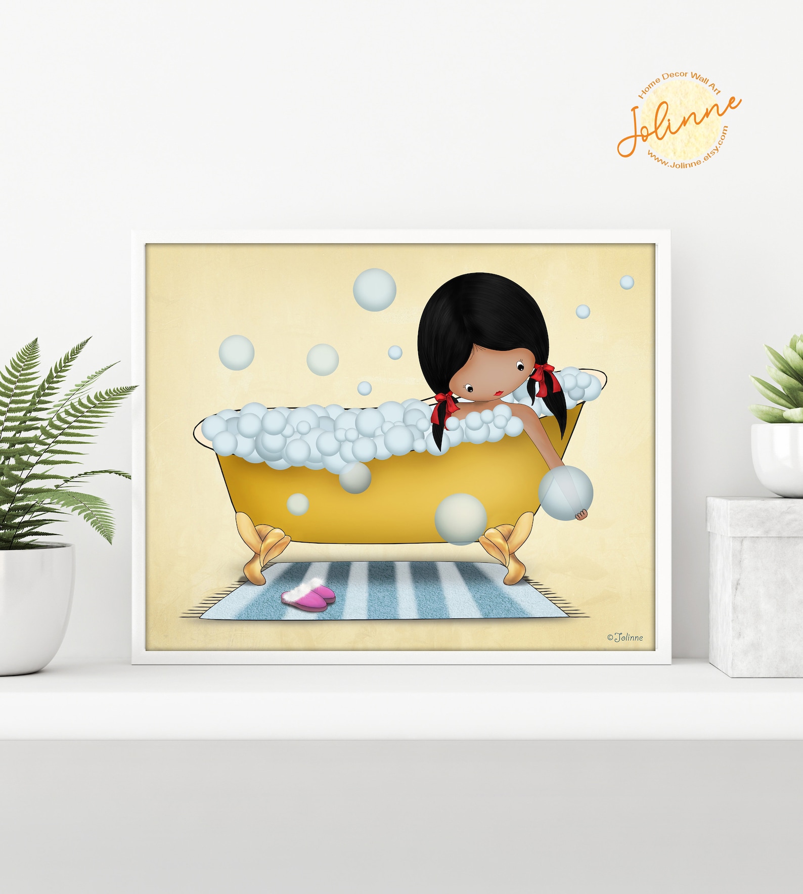 Girl Bathroom Decorgirl Bathroom Wall Artgirl Personalize | Etsy