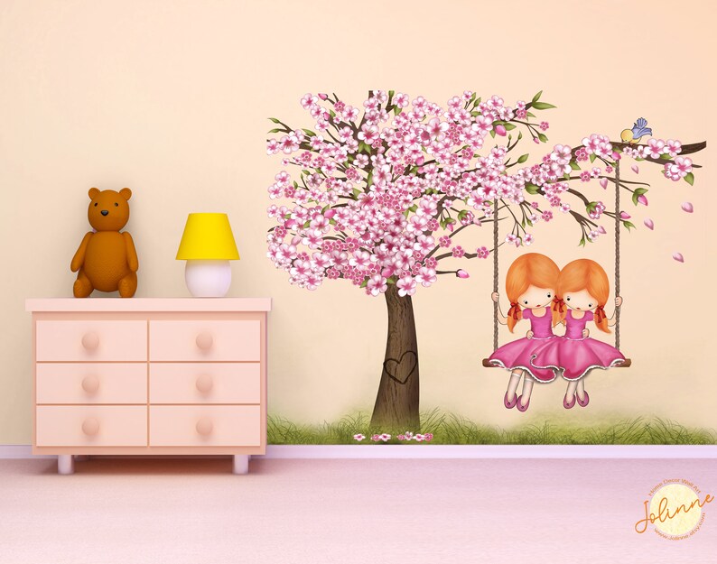 cherry blossom wall decal sisters bedroom