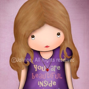 You are beautiful inside and out Girls room poster,Africa america girl wall art purple,decor toddler girl room,Africa america art child image 4