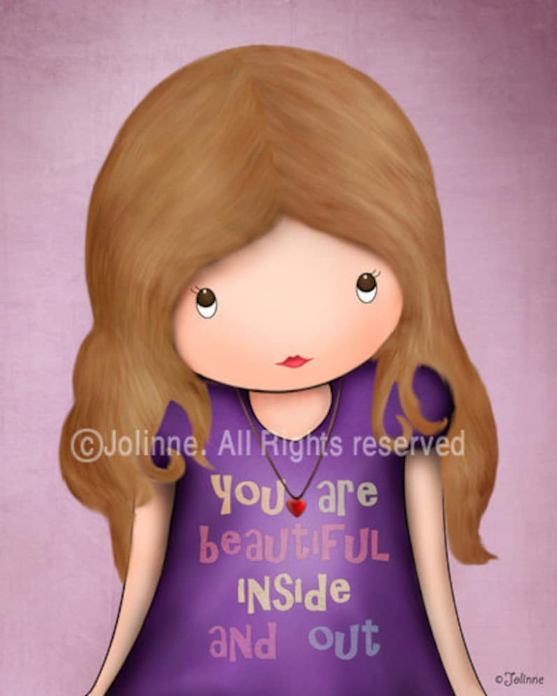 You are beautiful inside and out Girls room poster,Africa america girl wall art purple,decor toddler girl room,Africa america art child image 4