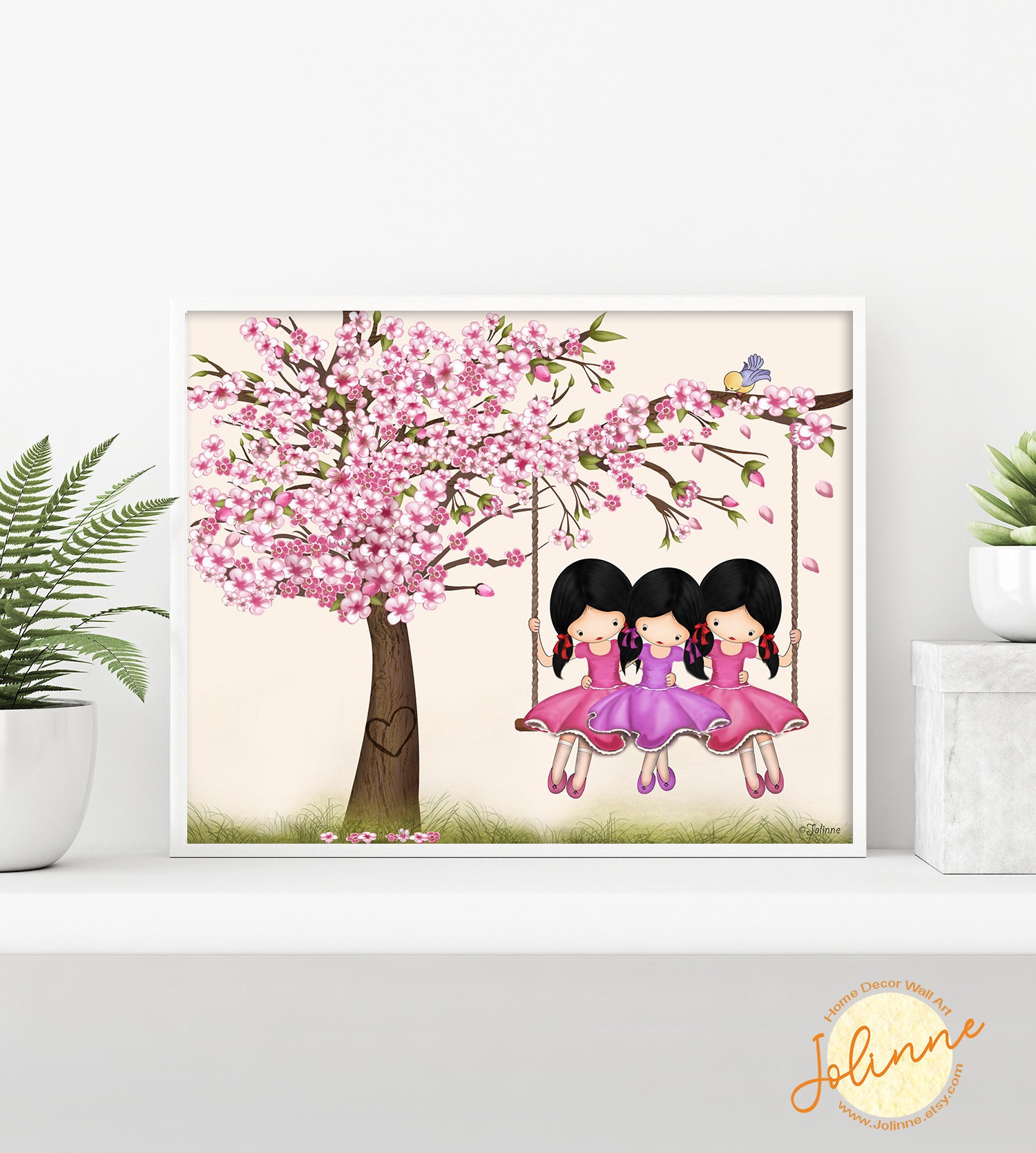 Cherry Blossom Wall Art Print,girls Room Decor,nursery Wall Art