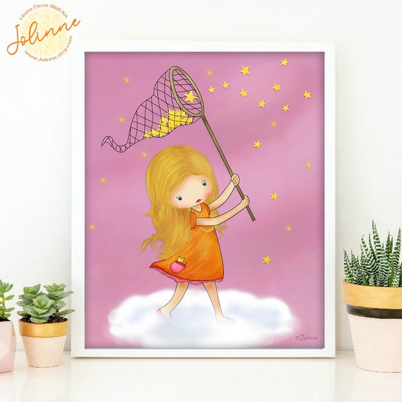 Art for Kids Room,children's Bedroom Artwork,poster for Girls,pink Nursery  Decoration,customized Granddaughter's Bday Gift 