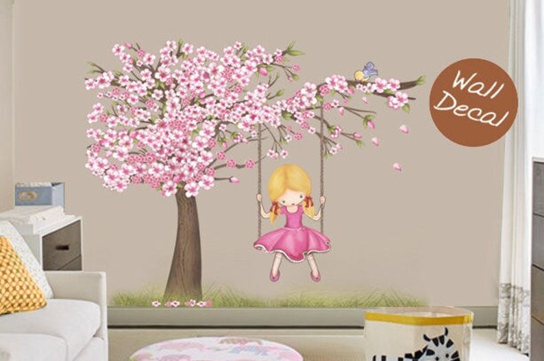 cherry blossom wall decal girls bedroom