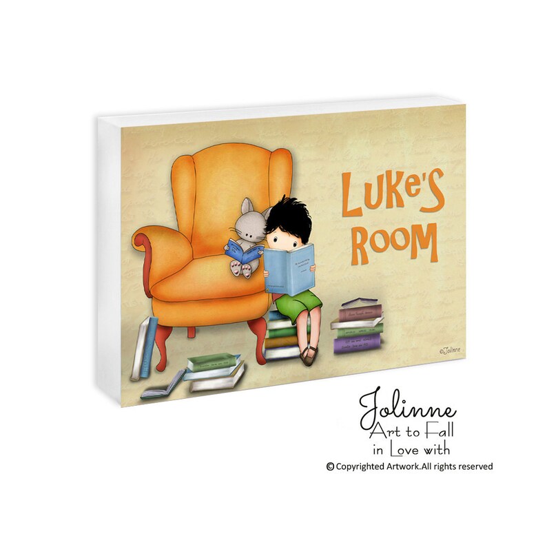 Brothers room door sign,Personalized kids name plaque,Boys book nook sign,Brothers door plaque,Kids personalized gift bild 5