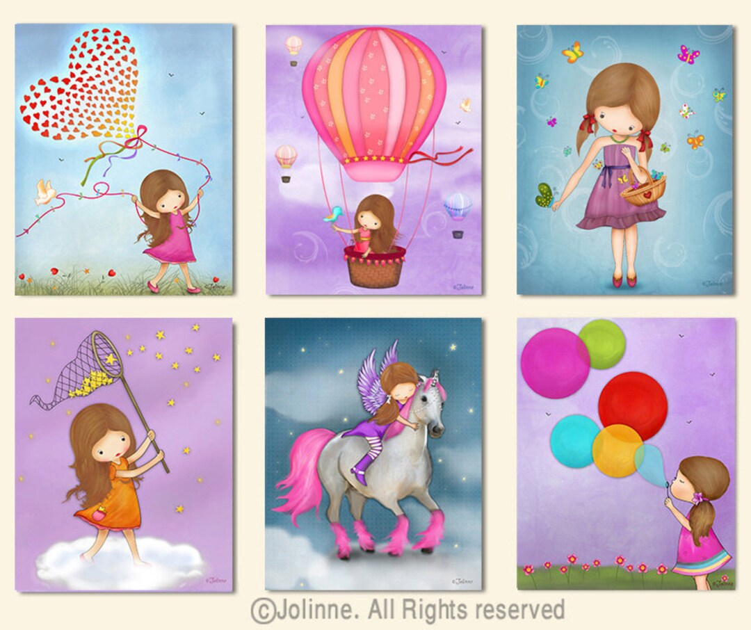 Girls Room Art Prints, Playroom Wall Decor Set - Etsy