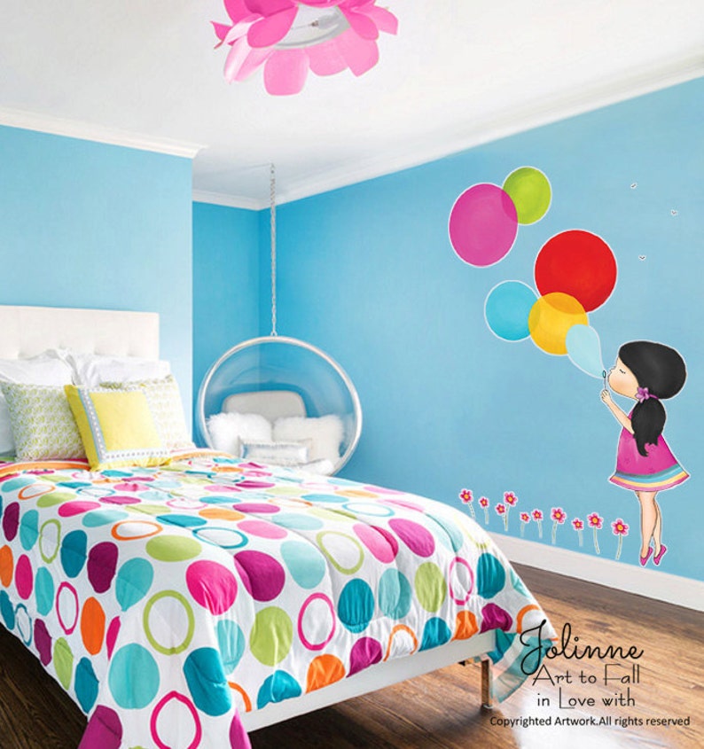 autocollants muraux de crèche de bébé,Autocollants muraux de chambre de filles,Grand décalque pour chambre denfants,Décalcomanie de chambre de bébé,Art mural de chambre de filles,Décor de chambre denfants image 1