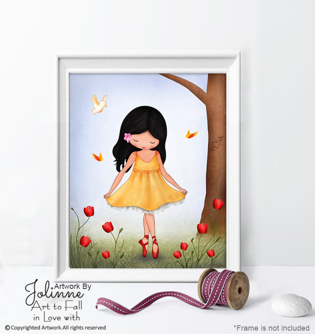 Dancing Girl Wall Art Print,dancing Girl Picture,dancing Ballerina Wall