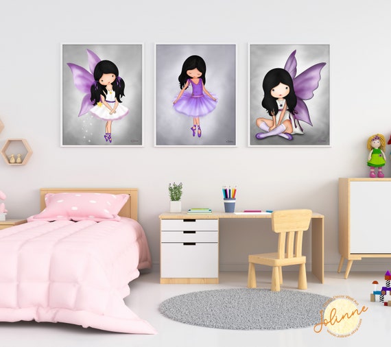 Girl Bedroom Art Set.girl Room Artwork 3 Set,artwork Little Girls Room,set  of 3 Posters for Girls Bedroom,baby Girl Nursery Decor 