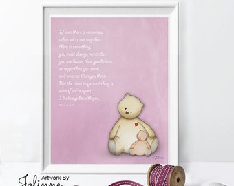 Winnie the pooh,Winnie the pooh quote, Teddy bear baby art,