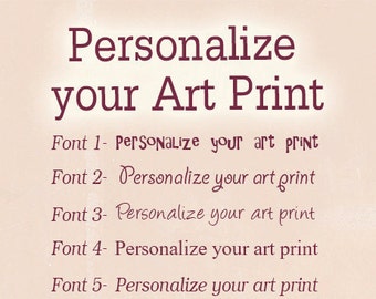 Add Personalized text to your order,Personalize your art print, personalized art, jolinne