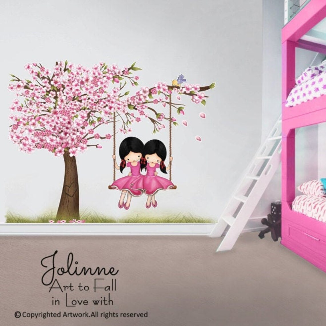 Cherry blossom vinyl wall decal cherry blossom wall decals for Etsy